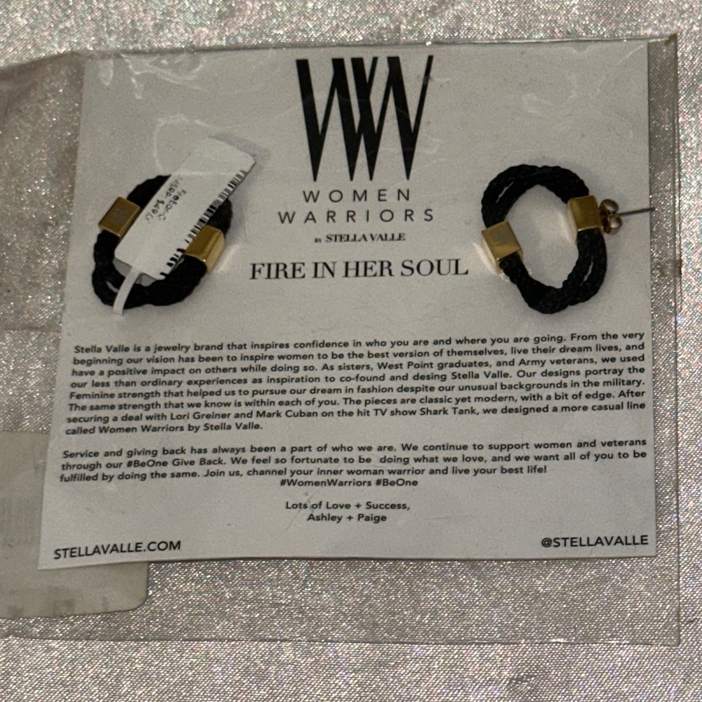 Stella Valle Fire‎ Earrings Black and Gold Women Warriors